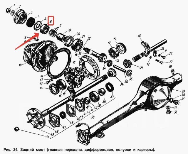 Редуктор заднего моста ваз 2107 схема