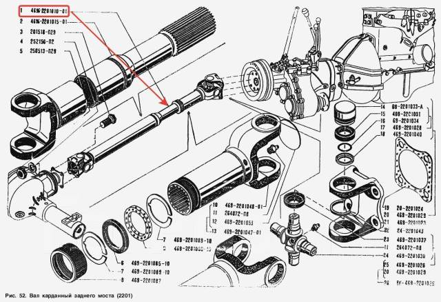 Кардан уаз 469 схема
