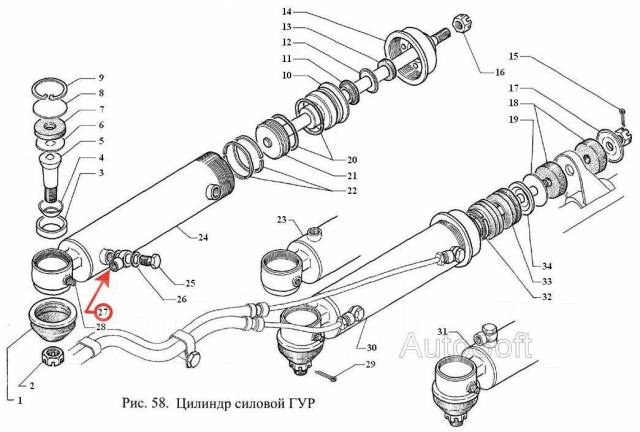 Рулевое управление газ 3309 схема