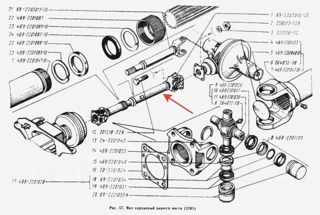 Кардан уаз 469 схема