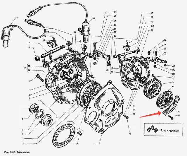 Сцепление москвич 2141 схема