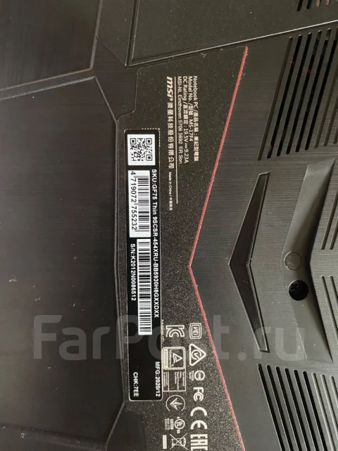 MSI GF75 Thin 9SCSR. 17", 1����, ��� 8 ��, ���� 1���, WiFi: 1, Bluetooth: 1, ����������� �� 24��. ����