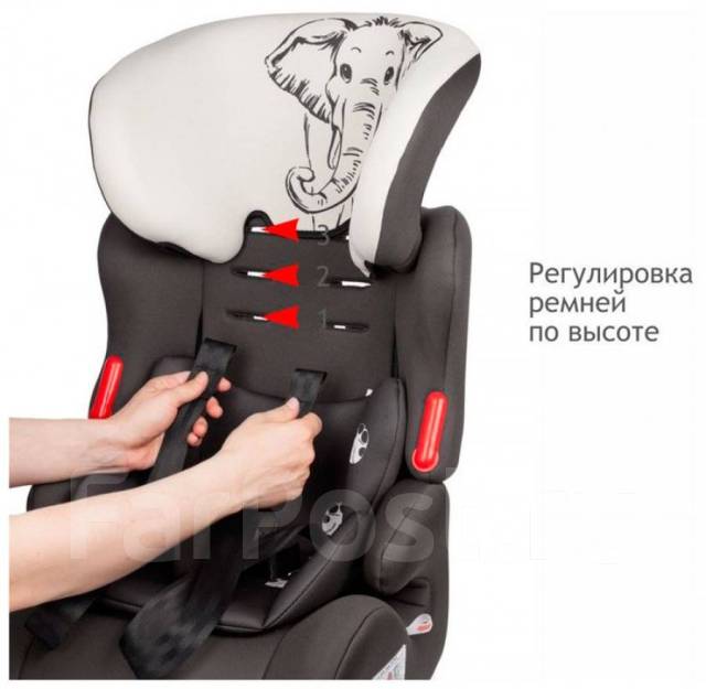 Детское автокресло Siger Космо KRES3597 серо-бежевый, слон, люкс 1-12 ...