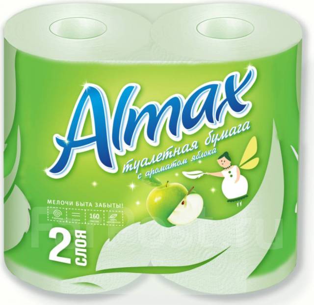 Almax Туалетная бумага 2-х слойная Яблоко 4 рулона - Хозтовары во ...