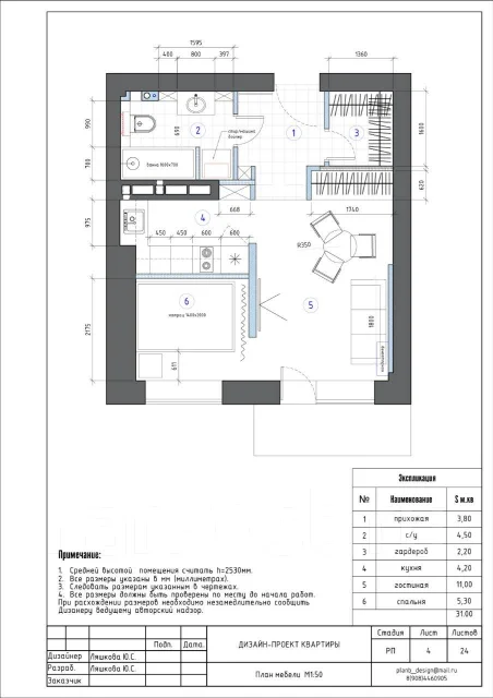 Дзайн-проект интерьера. Планировка - Дизайн и проектирование во ...