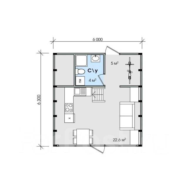 Готовый проект дома афрейм 6х6 Строительство домов шалашей A-frame. А фрейм. Страхование в подарок, новый. Цена