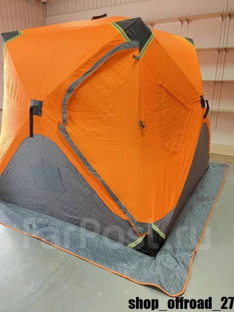 Трехслойная зимняя палатка-куб для рыбалки 240x240х215см (4х местная ...