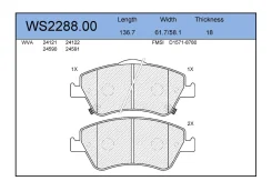 ������� ��������� ����� Toyota Auris E15 06-12/Corolla E14, E15 06-14 WS228800 ����
