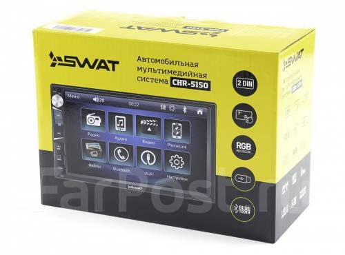 Магнитола SWAT CHR-5150 RGB Bluetooth USB, 2 DIN — 178x100 мм, новый, в ...