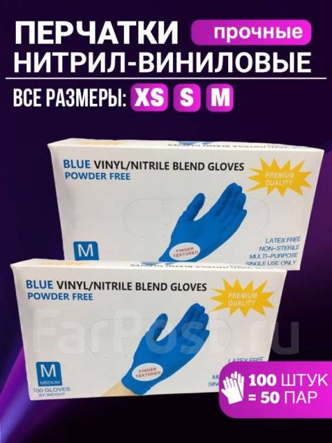 Перчатки одноразовые нитриловые Wally Plasnic - голубые - Спецодежда и ...