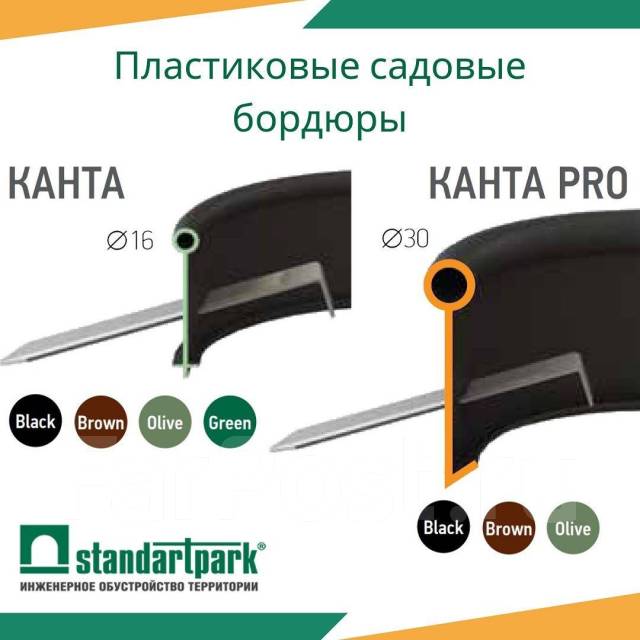 Бордюр Канта ПРО 30 метров рулон оливковый, коричневый, чёрный - Сад и ...