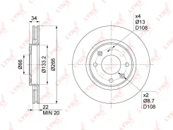 ���� ��������� ������������� (266x22) | ����� | LYNXauto BN-1014 BN1014 ����
