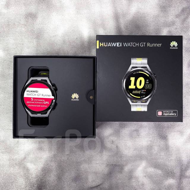 Смарт-часы Huawei Watch GT Runner (RUN-B19) Ростест! Серые, GPS, NFC ...
