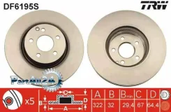 ���� ��������� Mercedes W204 07-/W212 09- �������� D 322��. TRW DF6195S DF6195S ����
