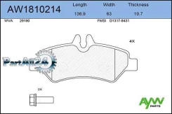 ������� ��������� ������ Mercedes-BENZ Sprinter 1.8-3.5 06, VW Crafter 2.0D-2.5 Aywiparts AW1810214 AW1810214 ����