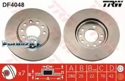 ���� ��������� OPEL Astra G/H 98-09/Meriva 03-/Zafira 99- �������� TRW DF4048 DF4048 ����