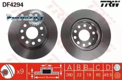 ���� ��������� AUDI A3 03-/Skoda Octavia/VW GOLF V/VI/Jetta III �������� D 280�� TRW DF4294 DF4294 ����