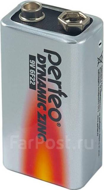 Батарейка 6F22 крона Perfeo Dynamic Zinc 9V 1шт.