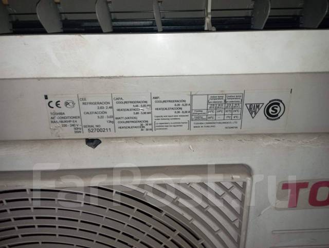 Кондиционер Б/у. Toshiba. из Таиланд, в наличии. Цена: 13 000₽ во ...