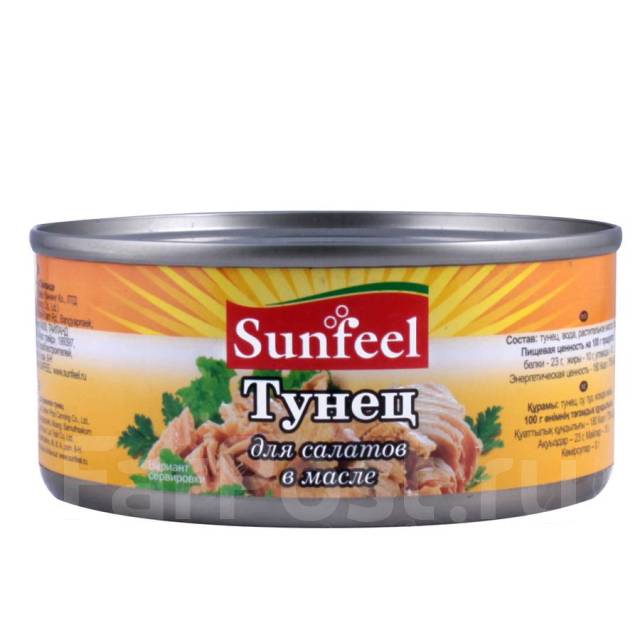 Тунец филе в масле для салатов 170 г Sunfeel