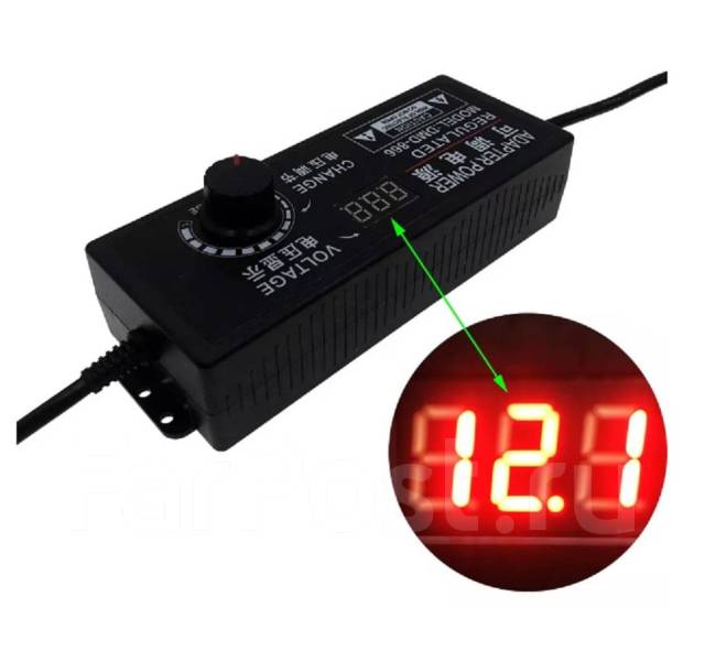 Регулируемый блок питания / адаптер питания от 9V до 24V мощностью 5A ...