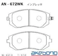 ������� ��������� �������� �������� Impreza, Forester, Legacy AN-672WK Akebono AN-672WK AN-672WK AN672WK ����