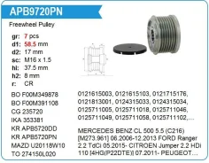 ���� ����������(�����) Mercedes BENZ CL 500 5.5, Toyota Hilux 2.5D-4D/3.0D-4D 06- Krauf APB5720 ����