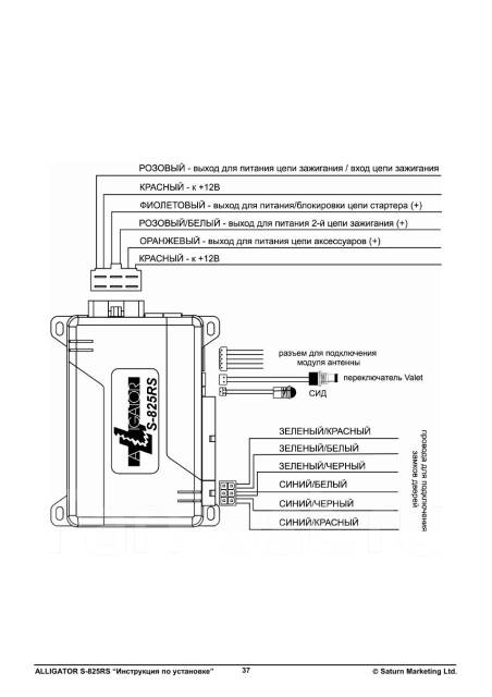 Схема подключения аллигатор s825rs