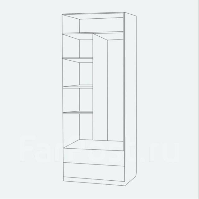 Шкаф распашной 2-х дверный с двумя зеркалами (Венге/дуб выбеленный ...