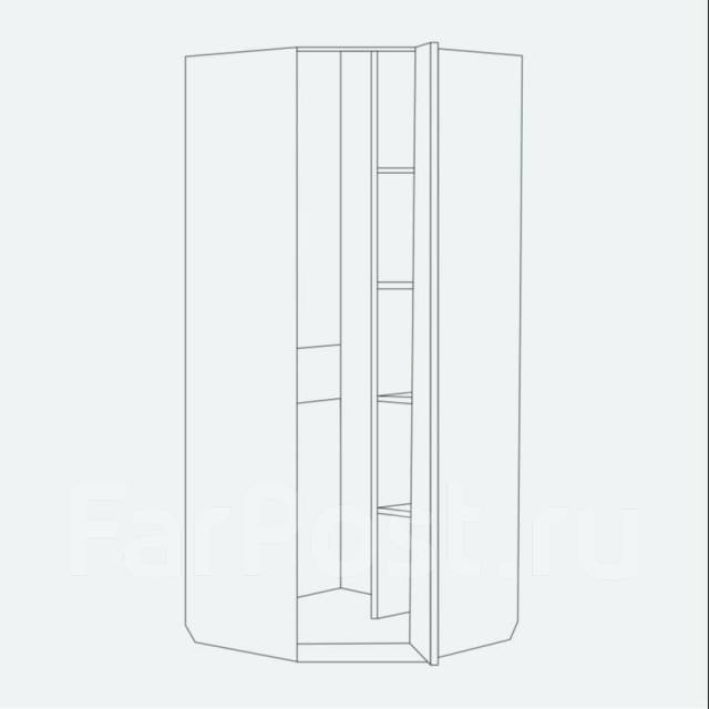 Шкаф угловой с зеркалом (Дуб сонома), лдсп, количество дверей: 1 ...