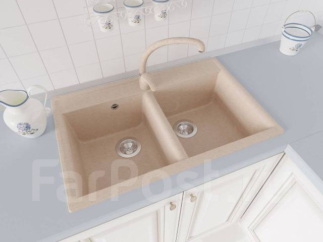 Двойная кухонная мраморная (гранитная) мойка DR. GANS Астра 780 ...