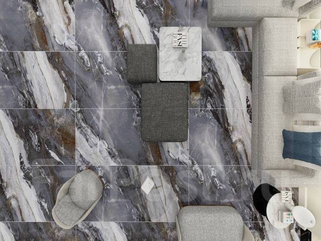 Шикарный Керамогранит - Royal Grey. Глянец. Серый мрамор. 120х60 ...