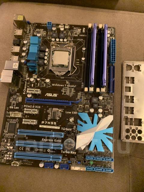 Материнская плата Asus P7H55 LGA 1156+i7 870+RAM 8gb, б/у, в наличии ...