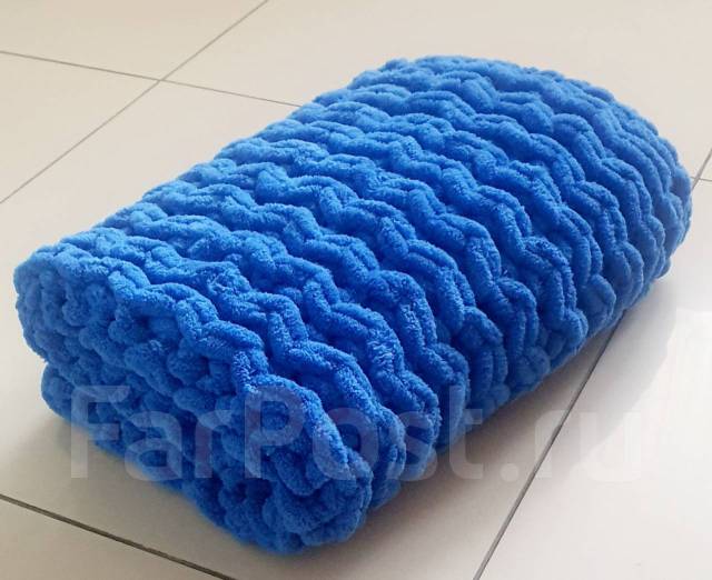 Плед из плюшевый пряжи Alize Puffy, новый, в наличии. Цена: 1 500₽ в ...