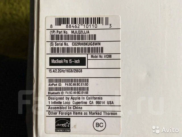 Apple MacBook Pro 15 2015 Mid MJLQ2. 15", 2,2����, ��� 16 ��, ���� 256���, WiFi: 1, Bluetooth: 1, ����������� �� 9��. ����
