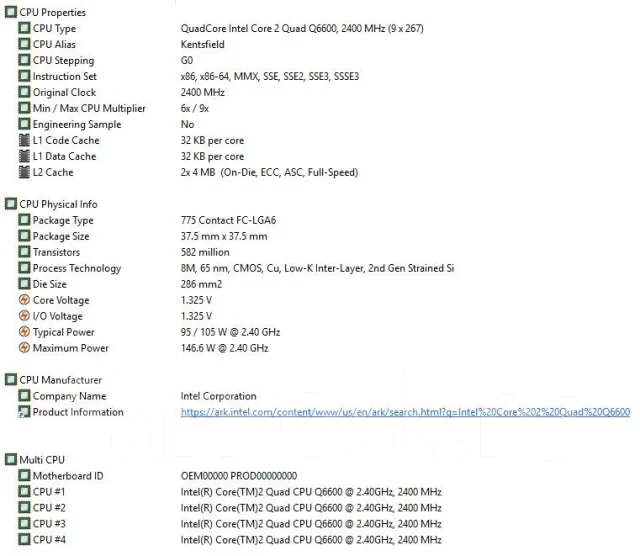 Intel Core 2 Quad Q6600 ����