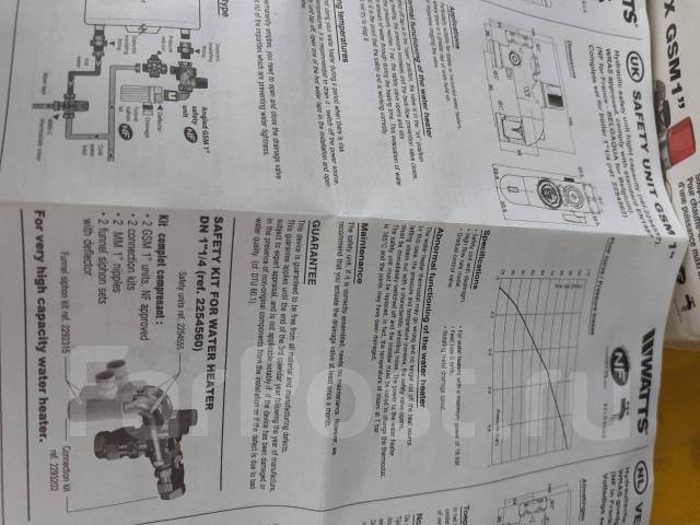 Группа Безопасности Watts Для Электрокотла ГВС SFR 1\" 7бар (GSM ...