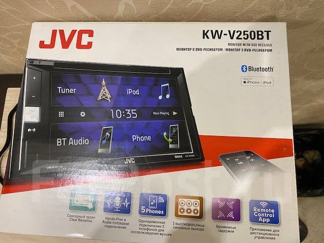 Автомагнитола JVC KW-V250BT, 2 DIN — 178x100 мм, новый, в наличии. Цена ...