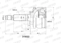 ���� ������� 24, 22, �������� ������ ��� Chevrolet NIVA INKO 315022 315022 ����