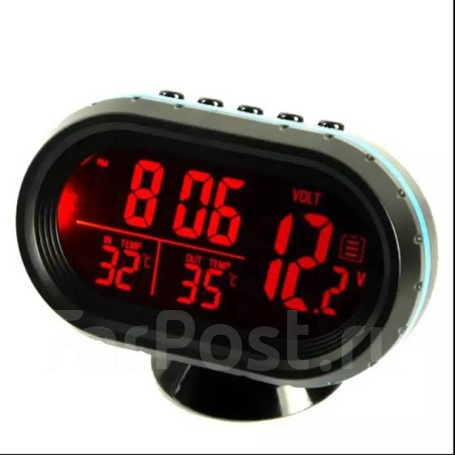Автомобильные часы с термометром 12-24V вольтметром VST - 7009V купить во Владивостоке по цене: 790₽ — частное объявление