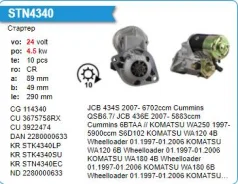 ������� Komatsu/Cummins 24V, 10T denso STN9340WA STN9340WA ����