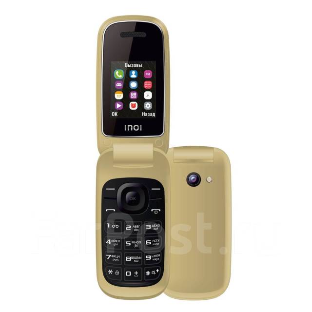 Телефон INOI 108R Gold, до 8 гб, 1.80", раскладушка, золотой, Dual-SIM ...
