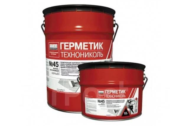 Герметик бутил-каучуковый №45 серый, 16кг для швов Технониколь, в ...