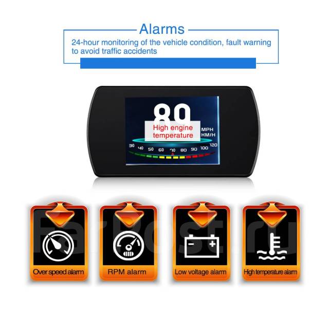 Автомобильный бортовой компьютер и автосканер Vjoycar P12 (HUD) OBD2 ...