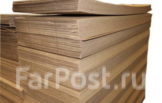 Картон листовой 1120*2000, 3х слойный, в наличии. Цена: 75₽ во Владивостоке
