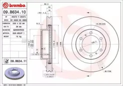���� ��������� ����� Toyota LAND Cruiser Prado 150 09- Brembo 09B63411 09B63411 ����