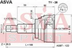 ���� �������� 34x56x30 Asva TY-28 TY28 ����