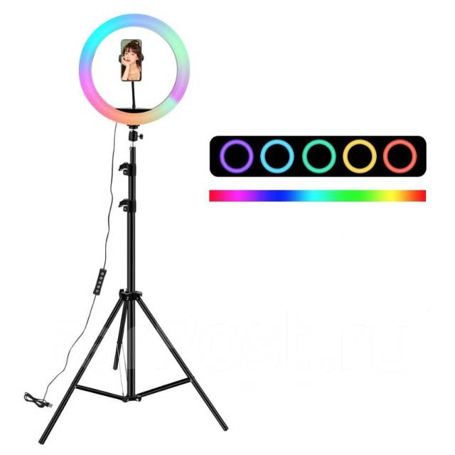 кольцевая светодиодная лампа rgb led mj 33. кольцевая лампа mj33 rgb 33 см со штативом. кольцевая лампа mj33 rgb 33 см со штативом комплектация. цветная лампа со штативом.