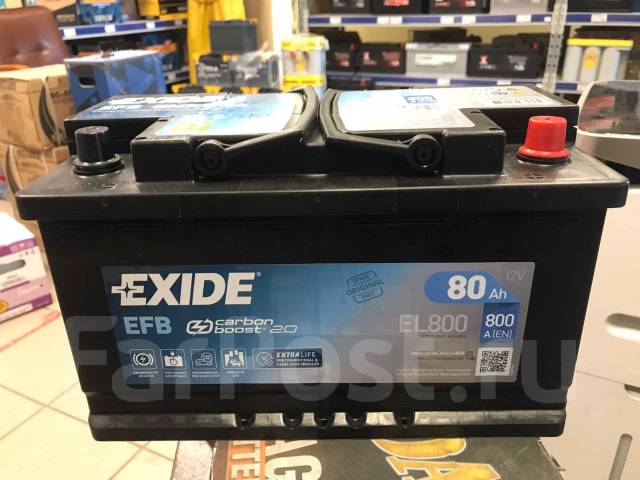 Аккумулятор Exide EL800 80Ач 800А EFB L4, обратная (левое), 80 А.ч ...