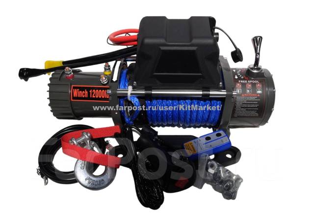 Лебедка Electric Winch 12v 12000 LBS /5443 кг (Кевлар) Моносоленоид ...